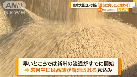 コメ対応遅きに失したと思わず 農相 .